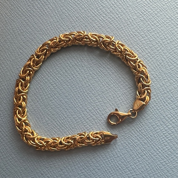 Italian Sterling silver Gold Chain Bracelet - Picture 6 of 7